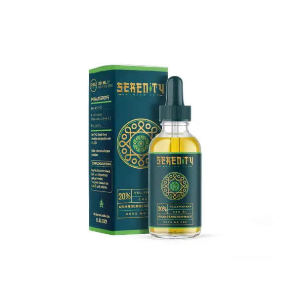 Serenity 20% Full Spectrum CBD Oil with Orange Flavor 30ml -