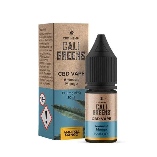 Cali Greens 600mg CBD Vape E-liquid 10ml - Amnesia Mango -