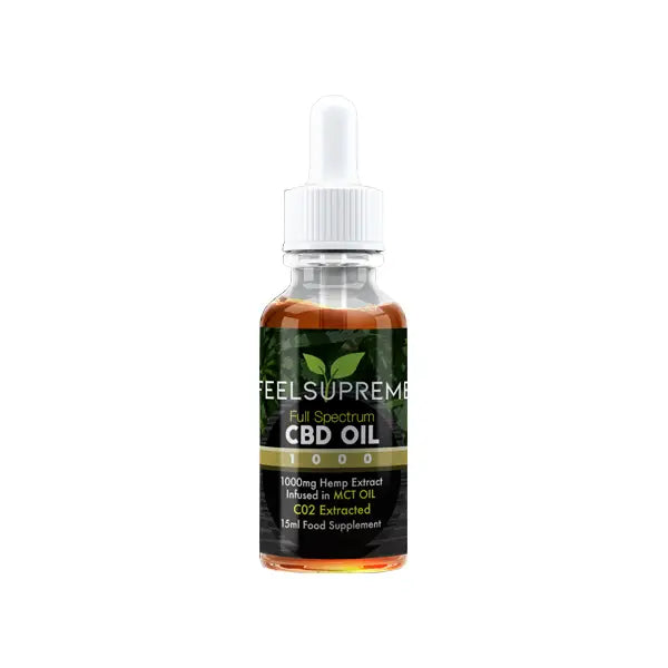 Feel Supreme 1000mg Full Spectrum CBD In MCT Oil - 15ml -