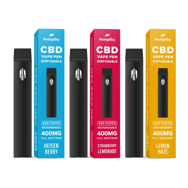 Hempthy 400mg CBD Disposable Vape Pen 600 Puffs - CBD