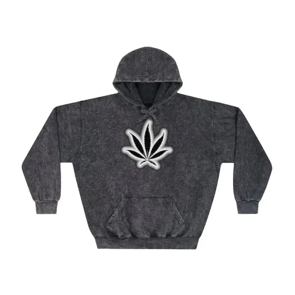 iCana iWeed Unisex Mineral Wash Hoodie - Mineral Black / S -