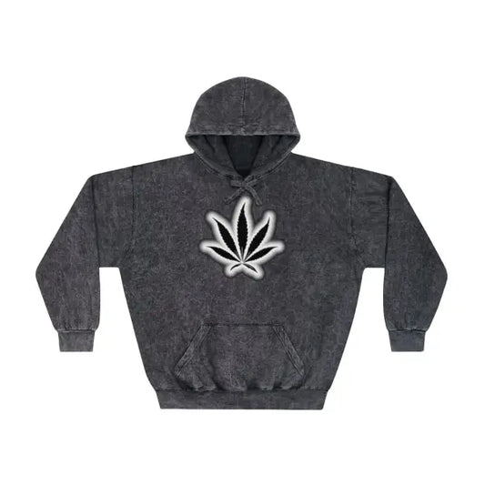 iCana iWeed Unisex Mineral Wash Hoodie - Mineral Black / S -